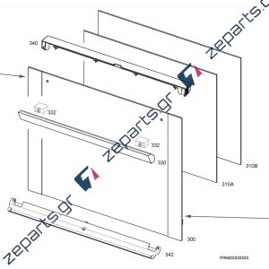 Τζάμι κρύσταλλο φούρνου κουζίνας AEG / ZANUSSI / ELECTROLUX Original 5613093102