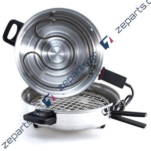 Ηλεκτρική ψηστιέρα 34cm αλουμινίου 1000W με σχάρα, καλώδιο & ταψάκι