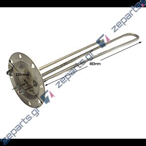 Αντίσταση θερμοσιφώνου inox 8 τρύπες Φ12cm 4000watt με θέση για ανόδιο & θήκη θερμοστάτη