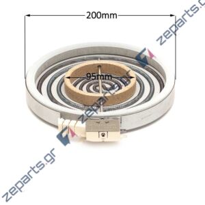 Εστία κουζίνας κεραμική διπλή 1700W / 400W Φ20cm / Φ9,5cm 5 άκρα Γενικής Χρήσης