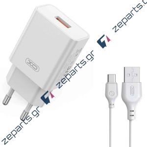 Φορτιστής Γρήγορης Φόρτισης USB 18W με Καλώδιο Type-C