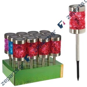 Φανάρι Κήπου με Μπαταρία ΑΑΑ 8x8x40cm Ασημί