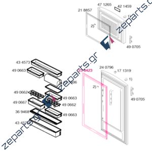 Λάστιχο πόρτας συντήρισης ψυγείου 67x114,5cm SIEMENS / PITSOS / BOSCH Original 00238423, 238423, 00242330, 242330