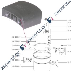 Λαβή καπακιού χύτρας ταχύτητος SEB / TEFAL OPTIMA VITALY Original SS-980660