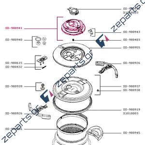Καπάκι, λαβή μπουτόν χύτρας TEFAL NUTRICOOK Original SS-980941