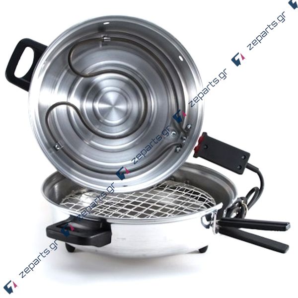 Ηλεκτρική ψηστιέρα 34cm αλουμινίου 1000W με σχάρα, καλώδιο & ταψάκι