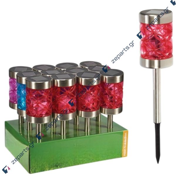 Φανάρι Κήπου με Μπαταρία ΑΑΑ 8x8x40cm Ασημί