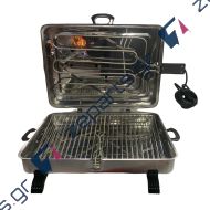 Ηλεκτρική ψηστιέρα inox με καλώδιο 1000W 23x33cm